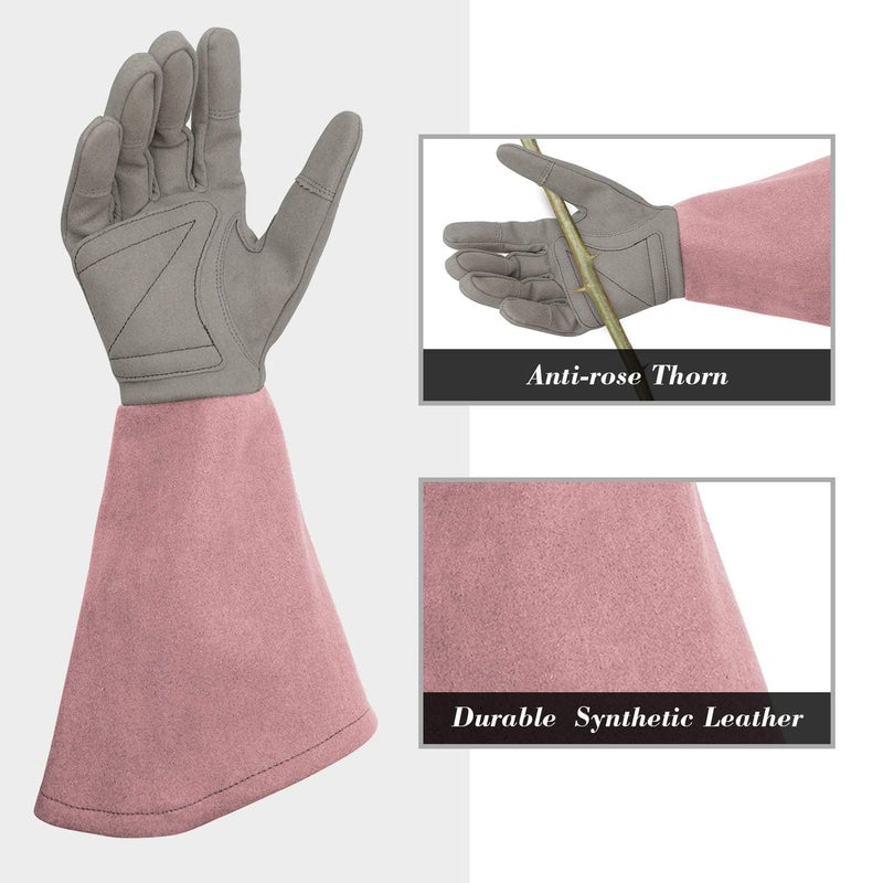 Intra-FIT Rose Pruning Gloves Thorn Proof, Embroidery Leather Gardening Gloves with Extra Long Forearm Protection - Image 3